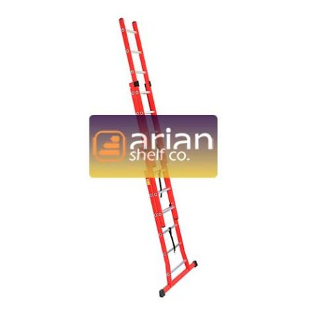 نردبان کشویی آهنی 23 پله 6 متری 3 تیکه