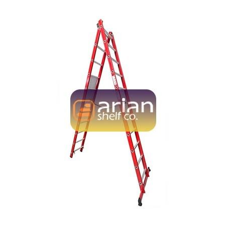 نردبان 5 متری 2 تیکه مخابراتی مدل پرشین(سبلان) 19 پله برند آلوم راد